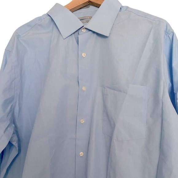 VAN HEUSEN BABY BLUE FITTED COLLARED SHIRT SIZE 17.5 34/35 - Picture 2 of 4